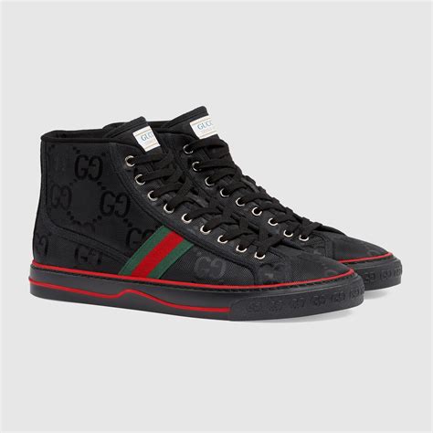 cheap gucci black sneakers|all black sneakers gucci men.